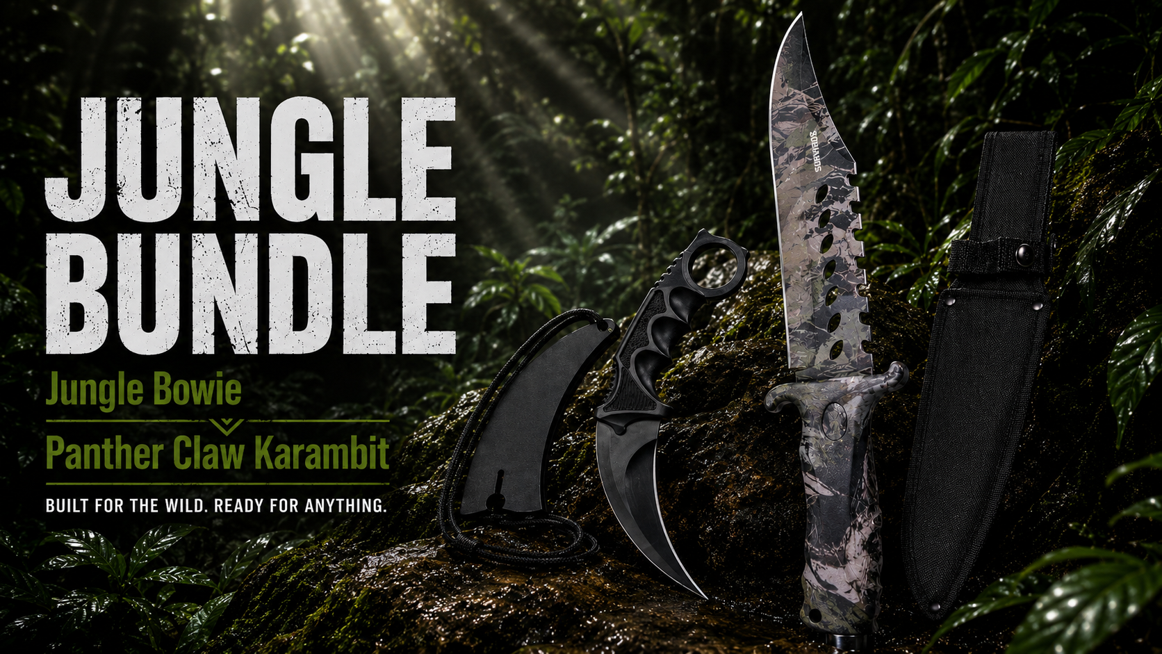 Tactical USA Jungle Survivor 2-Knife Bundle